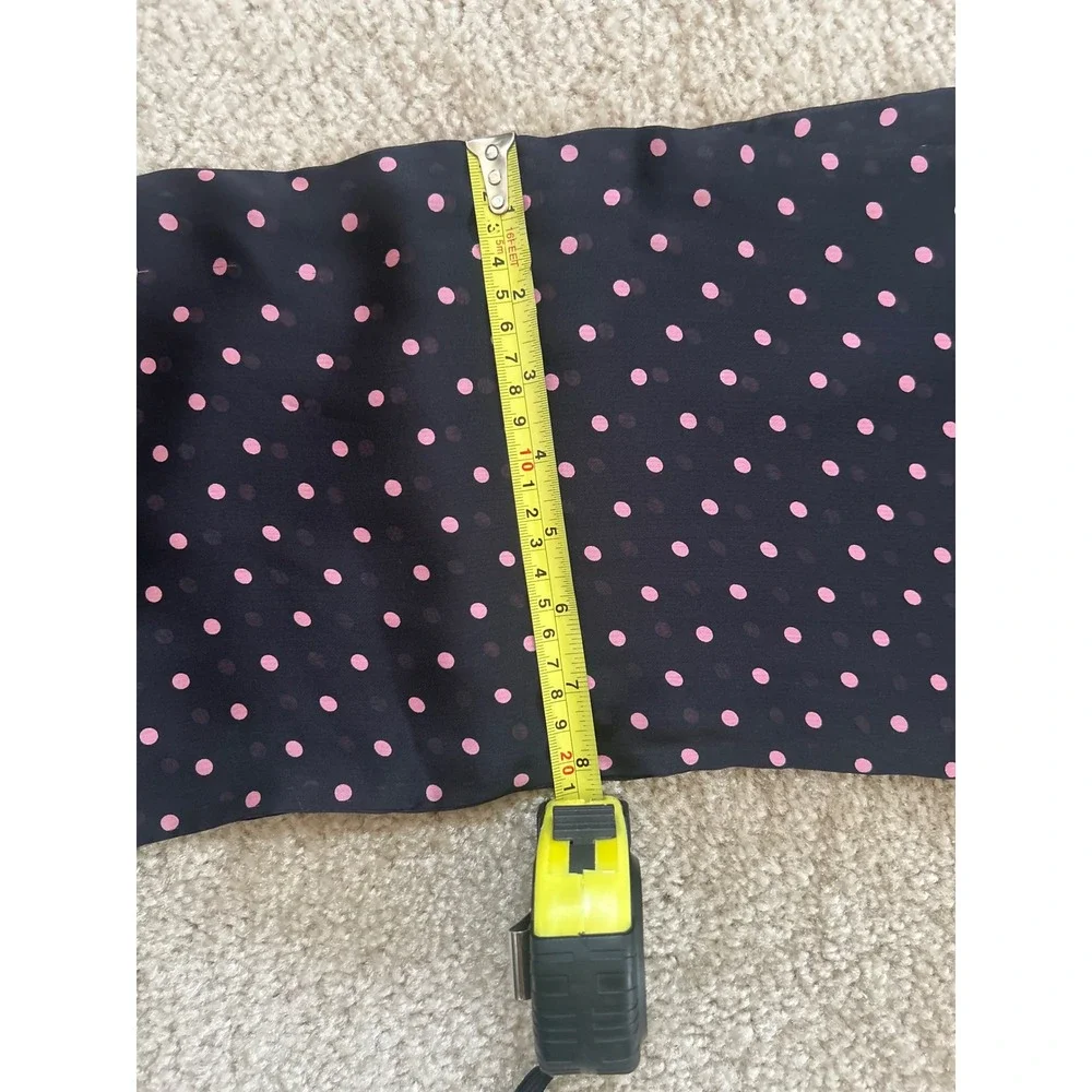 Black Pink Polka Dot Sheer Lightweight Scarf Pointed Ends Accessory